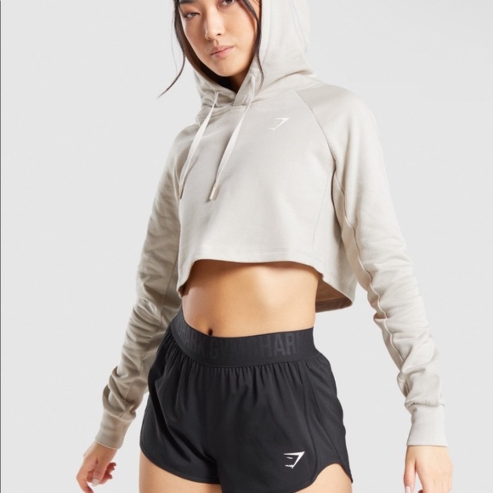 Gymshark Training Cropped Hoodie  XS Beige